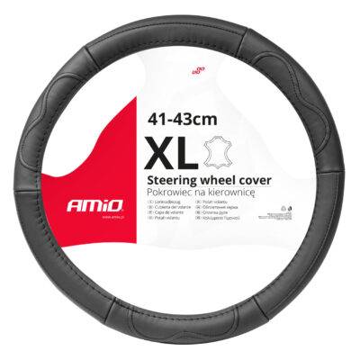 ALL IN POINT ΚΑΛΥΜΜΑ ΤΙΜΟΝΙΟΥ ΑΠΟ ΤΕΧΝΟΔΕΡΜΑ 41-43CM SWC-49-XL ΣΕ ΜΑΥΡΟ ΧΡΩΜΑ ΜΕ ΜΑΥΡΕΣ ΡΑΦΕΣ AMIO - 1 ΤΕΜ. - AIN-180445 LEFKELIS.GR