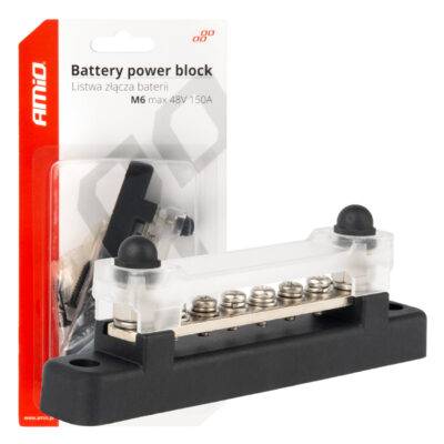 ALL IN POINT ΜΠΑΡΑ ΚΑΛΩΔΙΩΝ / ΤΕΡΜΑΤΙΚΟ 6 ΘΕΣΕΩΝ M6 max 48V  AMIO - 1 Τεμ. - AIN-182668 LEFKELIS.GR