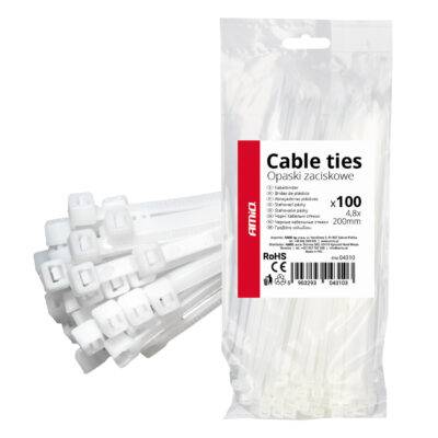 ALL IN POINT ΔΕΜΑΤΙΚΑ/ΔΕΤΙΚΑ ΚΑΛΩΔΙΩΝ TIE WRAP (ΤΑΙΡΑΠ) 4.8 x 200mm (ΛΕΥΚΟ)  ΑΜΙΟ - 100 ΤΕΜ. - AIN-183775 LEFKELIS.GR