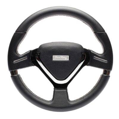 ALL IN POINT ΤΙΜΟΝΙ MONTECARLO ΤΡΙΑΚΤΙΝΟ 32 cm (ΜΑΥΡΟ/ΧΡΩΜΙΟ ECO LEATHER) - AIN-107849 LEFKELIS.GR