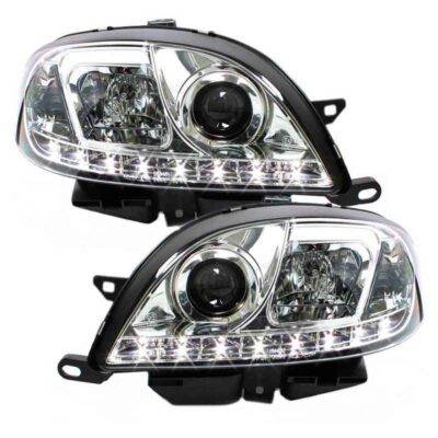 All in Point Μπροστινά Φανάρια Set Για Citroen Saxo 00-04 DRL Χρωμίου H1/H1 Sonar 0004088