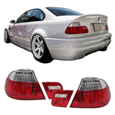 All in Point Πισινά Φανάρια Set Για Bmw 3 E46 Coupe 99-03 Led Red/Crystal Depo 0004117