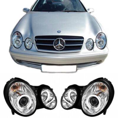 All in Point Μπροστινά Φανάρια Set Για Mercedes-Benz CLK W208 97-02 ccfl Angel Eyes Χρωμίου H7/H1 Με Ρύθμιση Αέρος Sonar 0005070