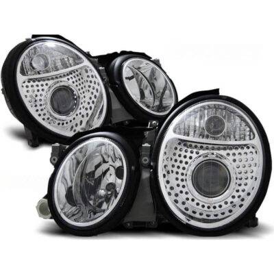 All in Point Μπροστινά Φανάρια Set Για Mercedes-Benz CLK W208 97-02 Projectors Χρωμίου H7/H7 Ρύθμιση Αέρος Depo 0005071
