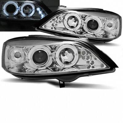 All in Point Μπροστινά Φανάρια Set Για Opel Astra G 98-04 Angel Eyes & Led Χρωμίου H1/H1 JunYan 0005075
