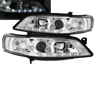 All in Point Μπροστινά Φανάρια Set Για Opel Vectra B 99-02 DRL Χρωμίου H1/H1 JunYan 0005711
