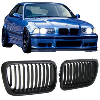 All in Point Καρδιές Μάσκας Για Bmw 3 E36 96-99 Μαύρο Ματ Με 11 Γραμμές 2 Τεμάχια 0005840