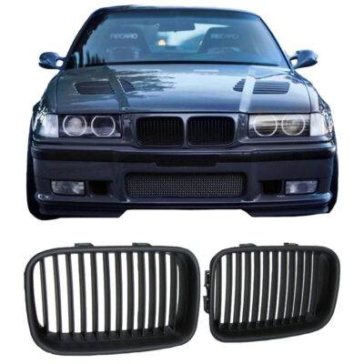 All in Point Καρδιές Μάσκας Για Bmw 3 E36 90-96 Μαύρο Ματ Με 12 Γραμμές 2 Τεμάχια 0005841