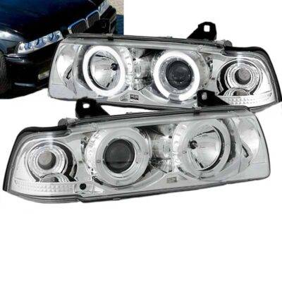 All in Point Μπροστινά Φανάρια Set Για Bmw 3 E36 90-99 Sedan / Compact / Touring Angel Eyes & Led Χρωμίου H1/H1 Sonar 0005847