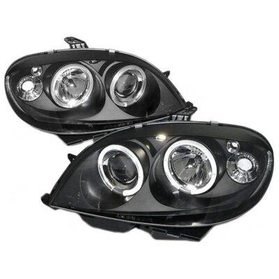 All in Point Μπροστινά Φανάρια Set Για Citroen Saxo 00-04 Angel Eyes Μαύρα H1/H1 Sonar 0008662