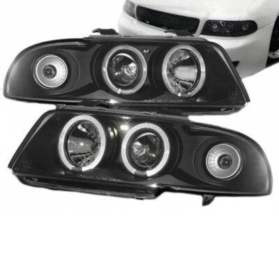 All in Point Μπροστινά Φανάρια Set Για Audi A4 B5 94-98 Angel Eyes Μαύρα H1/H1 Sonar 0011086
