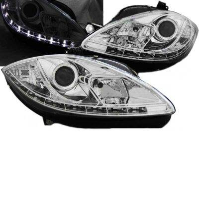 All in Point Μπροστινά Φανάρια Set Για Seat Leon 1P 09-13 Facelift DRL Χρωμίου H1/H1 Sonar 0011681