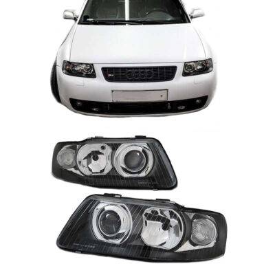 All in Point Μπροστινά Φανάρια Set Για Audi A3 8L 00-03 Projectors Μαύρα H1/H7 Depo 0014988