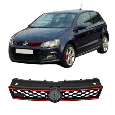All in Point Μάσκα Για Vw Polo 6R/6C 09-16 GTI Look Κυψελωτή Με Κόκκινο Σιρίτι 1 Τεμάχιο 0015223