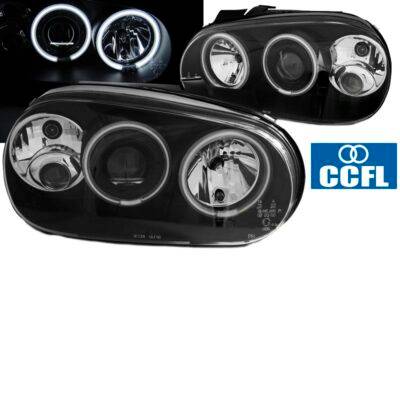 All in Point Μπροστινά Φανάρια Set Για Vw Golf IV (4) 97-03 ccfl Angel Eyes Μαύρα H7/H1/H3  Sonar 0022903