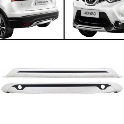 All in Point Skid Plates Προφυλακτήρων Off Road Package Για Nissan Qashqai J11 2014-2017 (PDC) Ασημί 2 Τεμάχια 0025325