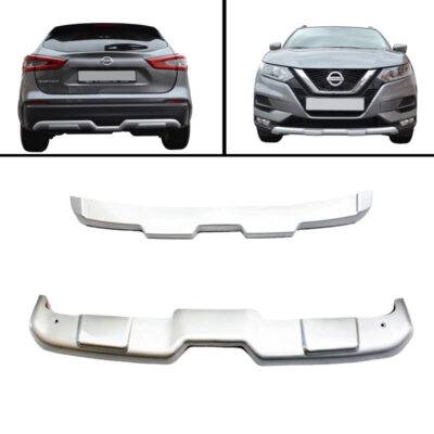 All in Point Skid Plates Προφυλακτήρων Off Road Package Για Nissan Qashqai J11 2017+ Ασημί 2 Τεμάχια 0025454