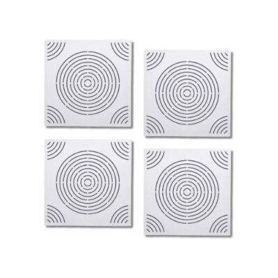 All in point Κολωνου 1 Περιστερι - Audiodesigner Circle Pattern White Ηχοαπορροφητικά Ξύλινα Πάνελ 50x50x5 cm / 1 τ.μ. (4 Τεμάχια) AD-CIRC-DCB-1WHT
